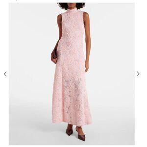 Rotate Floral Mesh Maxi Dress in Ballerina (Pink)